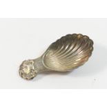 Modern silver caddy spoon, Silver Jubilee marks, Birmingham 1977, scalloped bowl and handle, 8cm,