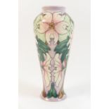 Moorcroft Passion Flower pattern vase, circa 2001, shouldered tapered form, impressed and painted
