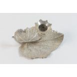 William IV silver miniature taper stick, by Joseph Willmore, Birmingham 1832, worked as a vine leaf,