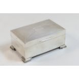 George V silver presentation cigarette box, London 1933, rectangular form with slightly domed,