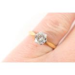 Diamond solitaire ring, round brilliant cut stone of approx. 0.80ct, estimated as H/J in colour
