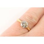 Diamond solitaire ring, round brilliant cut stone of approx. 0.75ct, estimated as K or L in