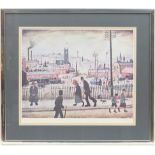 Laurence Stephen Lowry (1887-1976), View of a town, offset lithograph in colours, signed by the