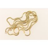 9ct gold box link guard chain, length 70cm, weight approx. 15.8g