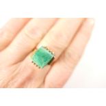 Malachite dress ring, set in 14ct gold, size S, gross weight approx. 5.8g