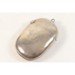 Edwardian silver vesta case, Birmingham 1903, cushion shaped, engraved with initials 'WCRK', 5.5cm