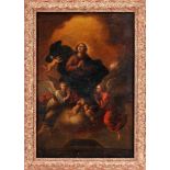 The Assumption of Our Lady, oil on canvas, Portuguese school, 18th C., relined, small restoration,