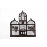 A Cage "Taj Mahal", Victorian, wood and iron, English, 19th C. (2nd half), small defects, Dim. -