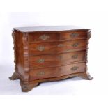 A Commode, D. José I, King of Portugal (1750-1777), carved walnut, bronze mounts en relief,