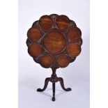 A Tripod Tea Table, D. José I, King of Portugal (1750-1777), carved Brazilian mahogany with relief