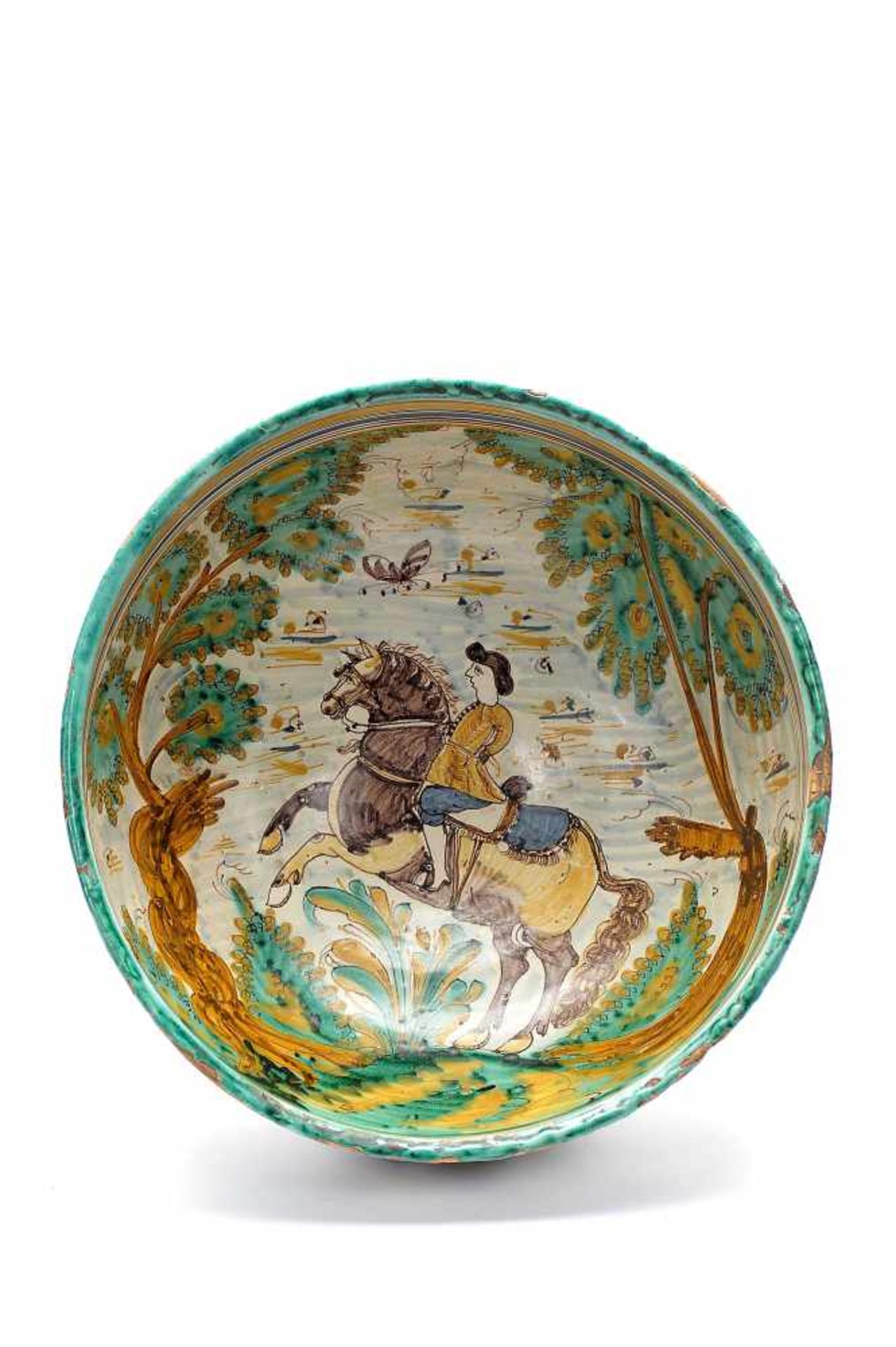 A Bowl, faience probably from de Talavera (Puente del Arzobispo), polychrome decoration "Landscape - Bild 3 aus 5