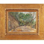 CALDERÓN - SÉC. XIX/XX, A Path with Figure, oil on wood, signed and dated 1907, Dim. - 29 x 40,5 cm