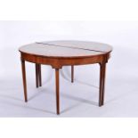 A Dining Table - A pair of Demi-lune parts, George III (1760-1820), mahogany, English, two loose