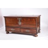 A Large Chest with Two Drawers, mannerist, Brazilian rosewood, ripple moulded friezes, padded