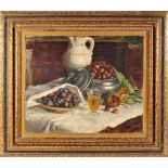 HENRIQUE MEDINA - 1901-1988, "A merenda", oil on canvas, signed and dated 1974, Dim. - 65 x 79 cm