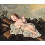 The Christ Child of the Passion, oil on canvas, Iberian school, 17th/18th C., restoration,