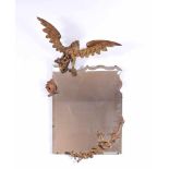 A Mirror, carved and gilt wood frame "Griffin, dragon and plant", scalloped and beveled glass,
