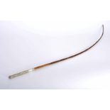 A Whip stick, carved cane "knots", 833/1000 silver handle en relief, Portuguese, Javali mark (1887-