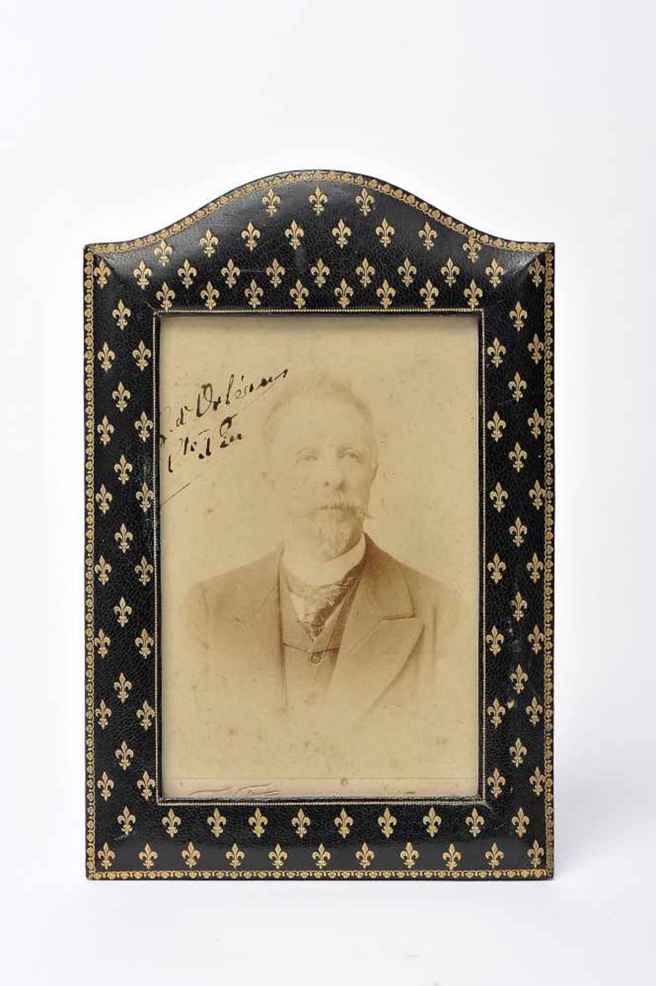 Portrait of Gaston d'Orléans, Count of Eu (1842-1922), photograph on paper, leather picture frame