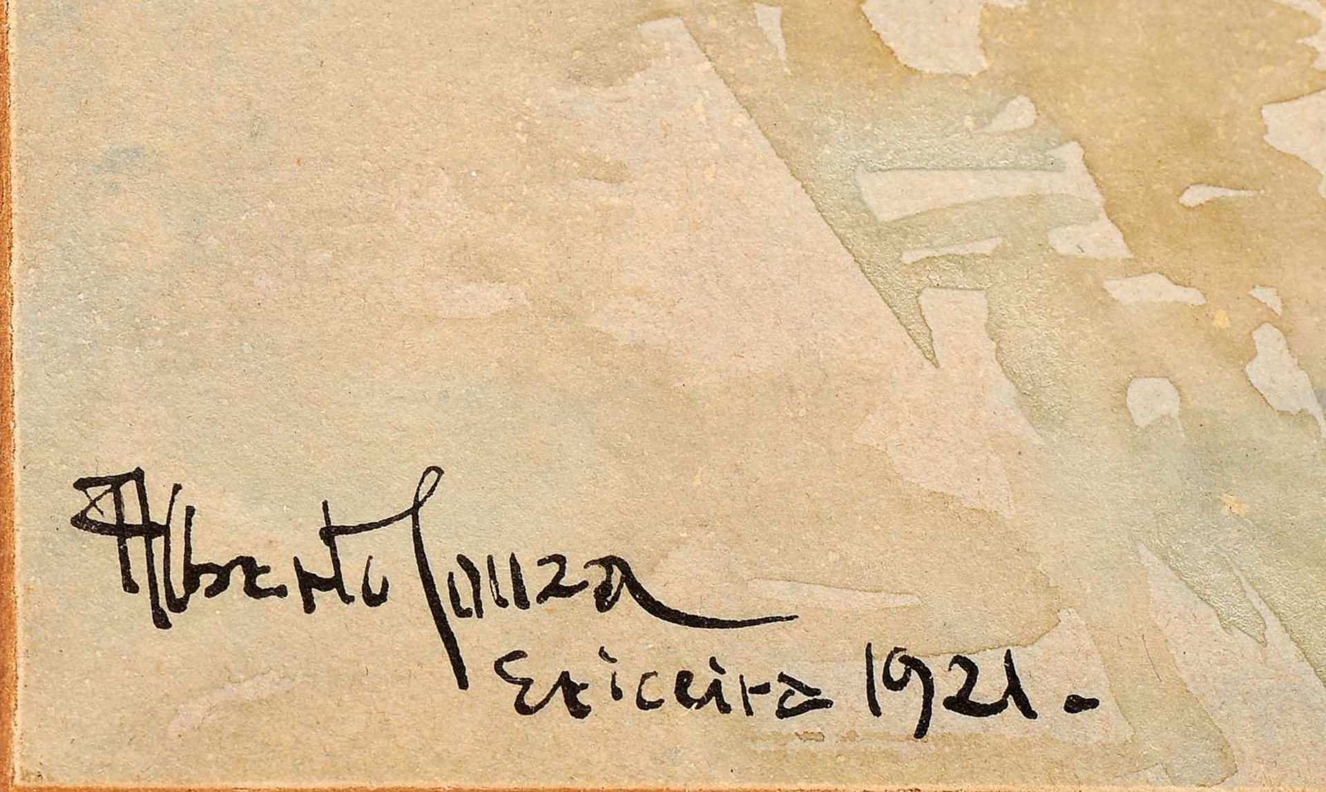 ALBERTO DE SOUZA - 1880-1961, Ericeira, watercolour on paper, signed and dated 1921, Dim. - 40 x - Bild 2 aus 2