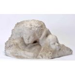 Children, plaster sculpture, Portuguese, 19th/20th C., Dim. - 38 x 77 x 44 cm