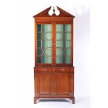 A Cupboard, D. Maria I, Queen of Portugal (1777-1816) style, mahogany, Greek meander cornice, glazed