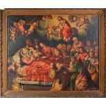 The Dormition of Our Lady, oil on canvas, Portuguese school, 18th C., relined, restoration and