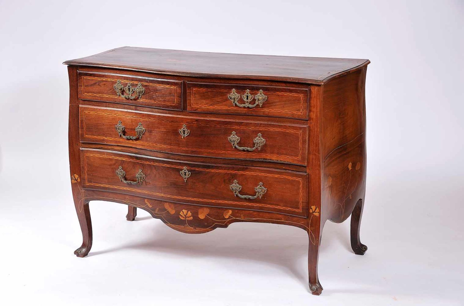 A Commode, D. José I, King of Portugal (1750-1777), carved Brazilian rosewood feet, thornbush and