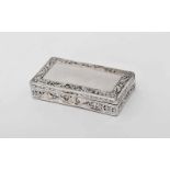 A Snuff Box, 833/1000 silver, decoration en relief "Flowers", Portuguese, 19th C., signs of use,