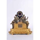 A Table Clock, Louis Philippe (1830-1848), chiselled, patinated and gilt bronze en relief "