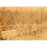 Members of the Orléans family and interior of Clermont Castle, four photographs on paper, French,