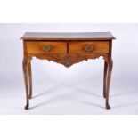 A Two-drawer Side Table, D. José I, King of Portugal (1750-1777), carved Brazilian mahogany, oak