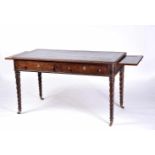 A Centre Table with Pull-out Sides, Brazilian rosewood with Brazilian rosewood friezes, turned