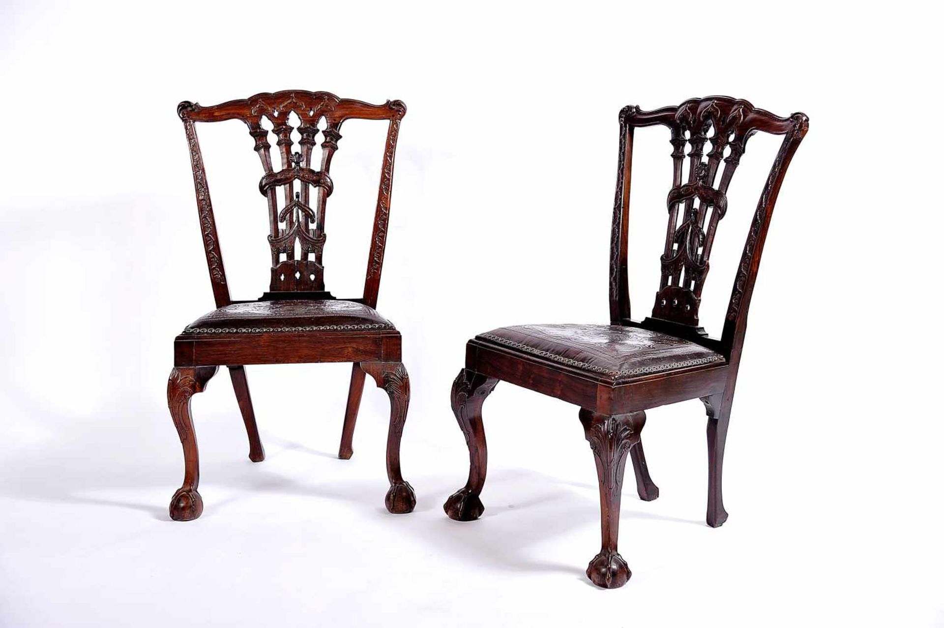 A Pair of Chairs, D. João V, King of Portugal (1706-1750), Brazilian rosewood with carvings, "claw-