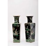 A Pair of Large Vases, Chinese export porcelain, "famille noir" decoration "Oriental figures",