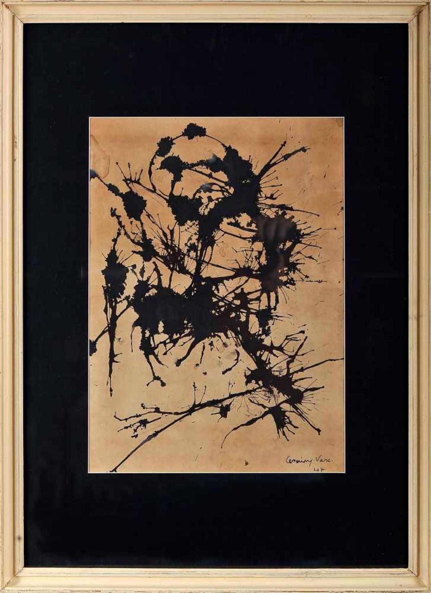 MÁRIO CESARINY - 1923-2006, Untitled, India ink on paper, small moisture stains, signed and dated