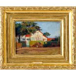 CARLOS BONVALOT - 1894-1934, Landscape with house, oil on cardboard, signed and dated 1927, Dim. -