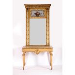 A Pier Glass, D. Maria I, Queen of Portugal (1777-1816), painted and gilt wood, carved columns,