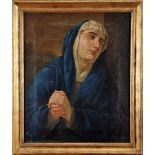 ARCANGELO FUSQUINI - 1771-1834, Our Lady of Sorrows, oil on canvas, restoration, faults on the