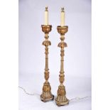 A Pair of Large Torchères, D. Maria I, Queen of Portugal (1777-1816) style, carved and gilt wood,