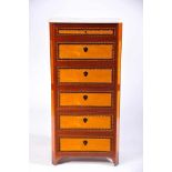 Secrétaire «à abattant», mahogany, thornbush drawers front with Brazilian rosewood and boxwood
