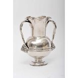 A Vase with Two Handles, 833/1000 silver, decoration en relief, Portuguese, bruises, Oporto Javali