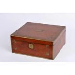 A Working Box, Victorian, fully burr-walnut lined wood "Partridge eye", gilt metal applications,