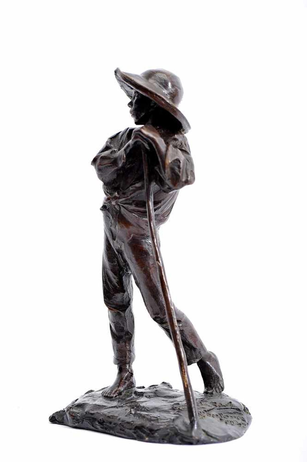 JOÃO DA SILVA -1880-1960, A Shepherd, bronze sculpture, signed and dated Monforte - 1924, casting - Bild 2 aus 4