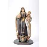 Our Lady of Mount Carmel, polychrome and gilt wood carving, Portuguese, 17th C. (2nd half),