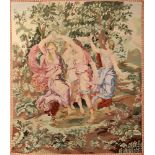 Dancing nymphs, tapestry of Portalegre Tapestries Manufacture, polychrome wool yarn, Portuguese,