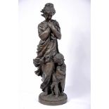 Allegory to winter, bronze sculpture, French, 19th C., signed STELLA (probably Étienne Alexandre