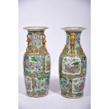 A Pair of Large Vases, Chinese porcelain, «Mandarin» decoration "Oriental figures" and "Birds and