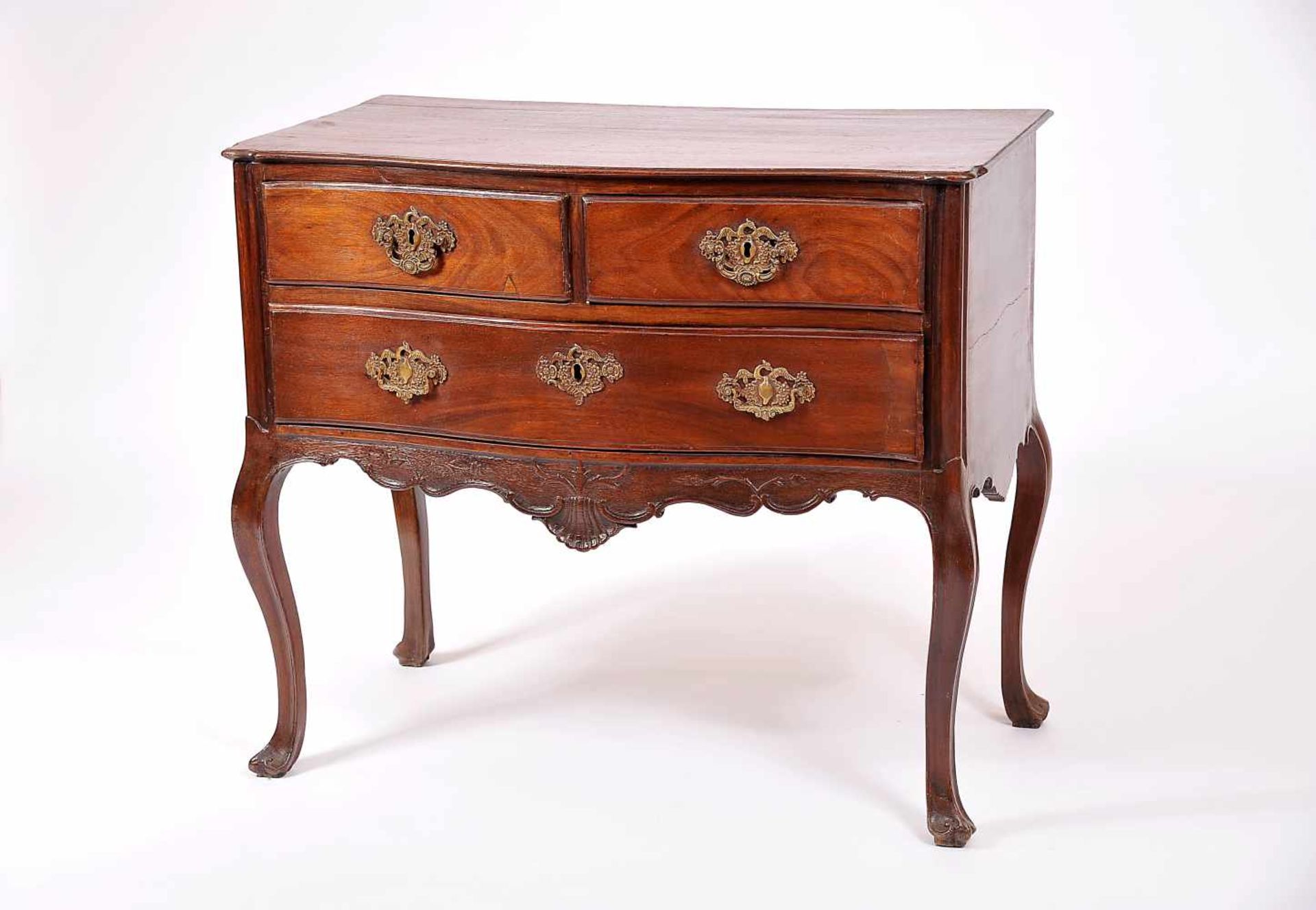 A Commode, D. José I, King of Portugal (1750-1777), carved Brazilian mahogany, bronze mounts en