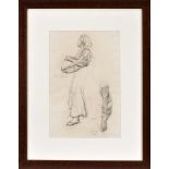 JOSÉ MALHOA - 1855-1933, The Pilgrimage Way (study), charcoal on paper, unsigned, dated from